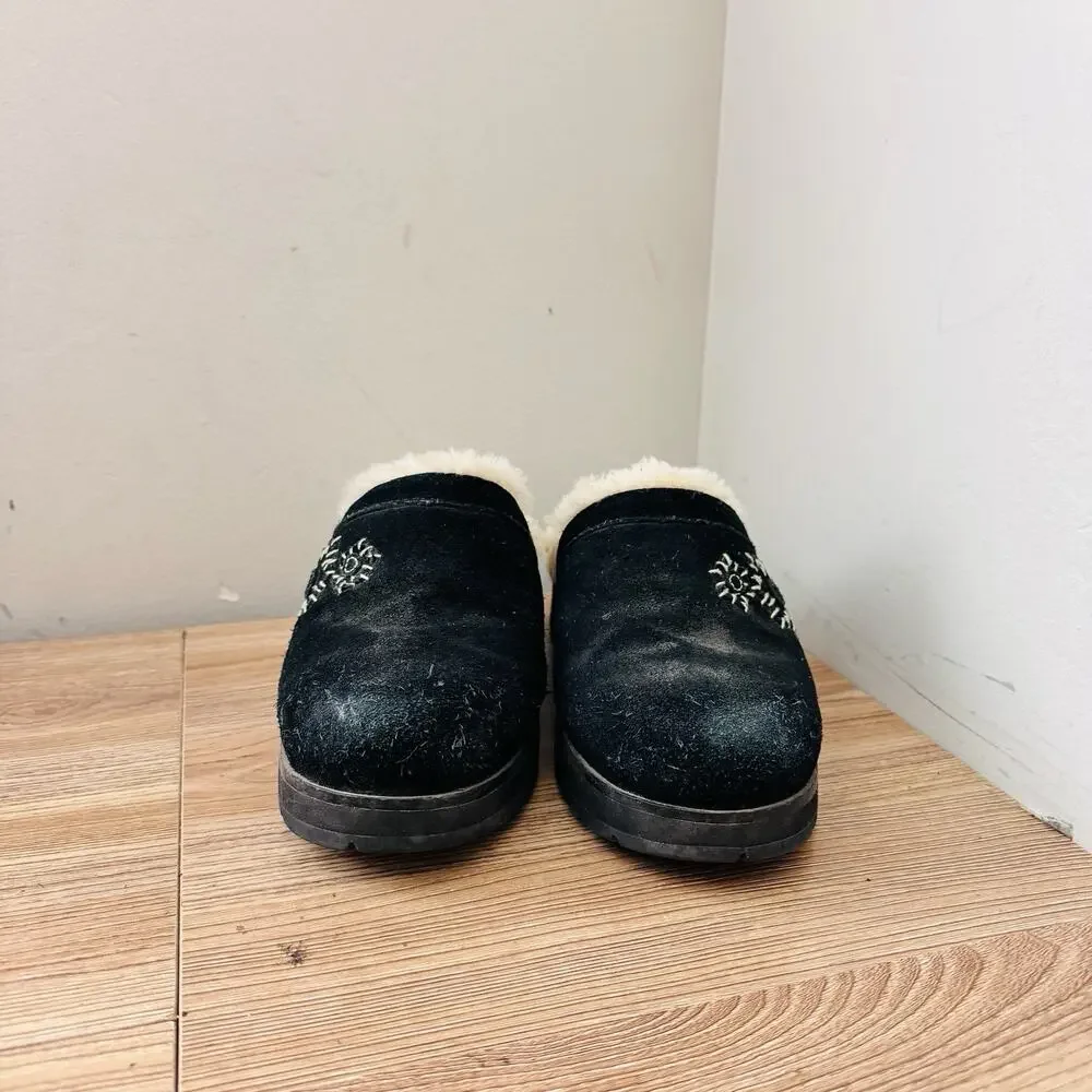 UGG Australia Solvang black suede Slipper mules Women’s Size 8